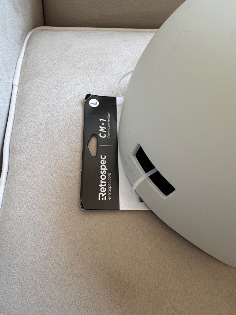 Matte Cream Commuter Helmet With Mustard Chin Strap — image 2 of 3